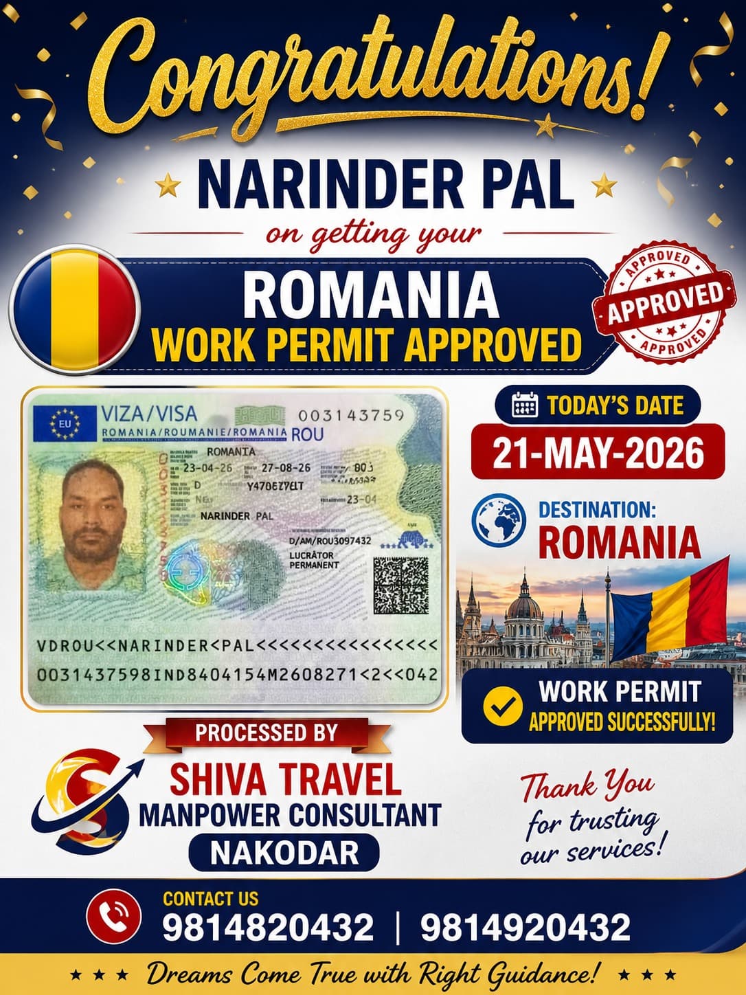 Work Visa for Vijay K. to Dubai