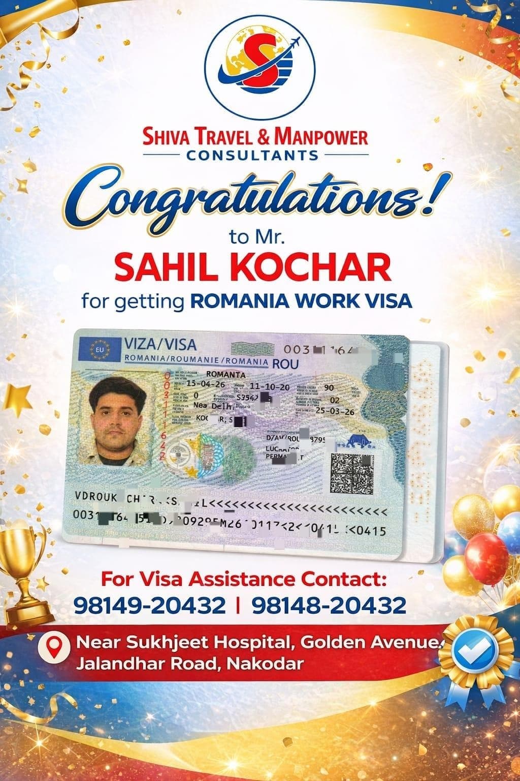 Work Permit for Manjit S. to Poland